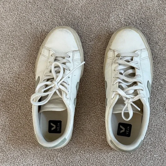 Veja Off-White and Sage Sneakers - Picture 2 of 4